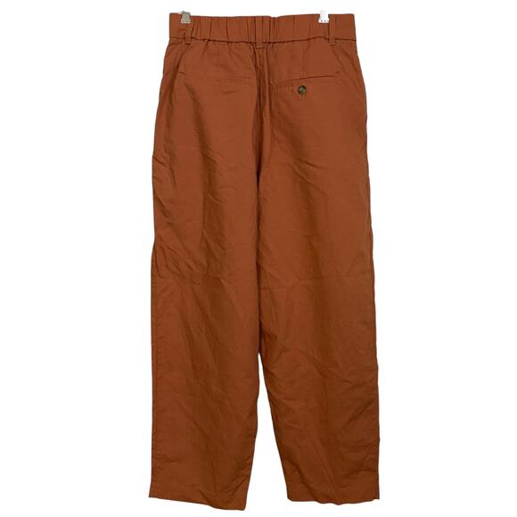 Uniqlo Comptoir Des Cotonniers Pants Womens Medium Orange Wide Leg Relaxed Loose - Picture 2 of 9